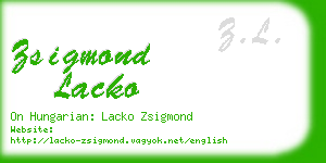 zsigmond lacko business card